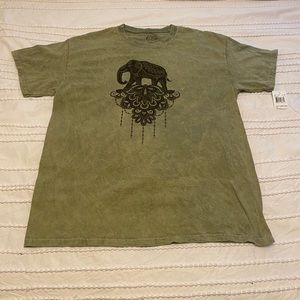 Tie-dye green elephant shirt